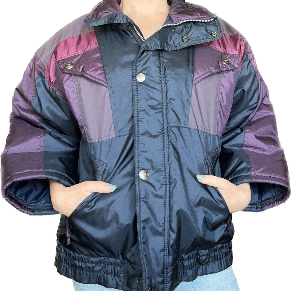 Vintage Extreme Limit 90’s Purple and Dark Blue Puffer Winter Jacket